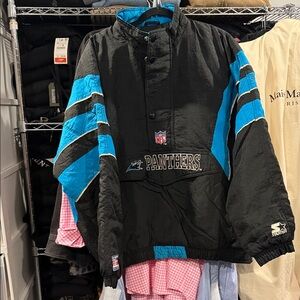 Vintage Pro Line Authentic Starter Carolina Panthers Black and Blue Jacket